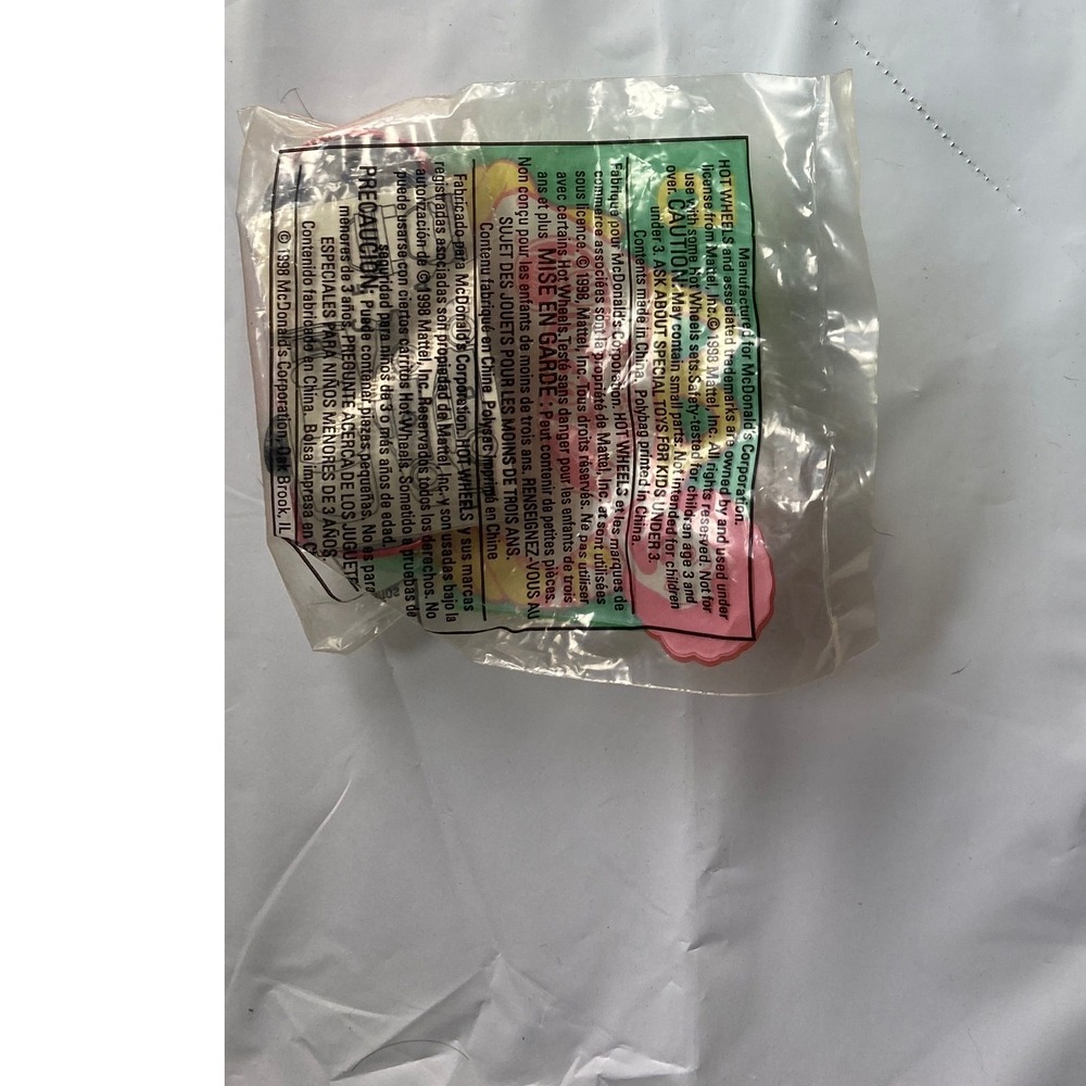 McDonalds Hot‎ Wheels Toy 1998 Collectible Sealed Plastic Bag
